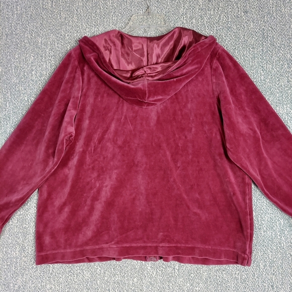 Maroon Velour Hoodie Set, New York Laundry, Plus Size 2XL - Picture 6 of 14